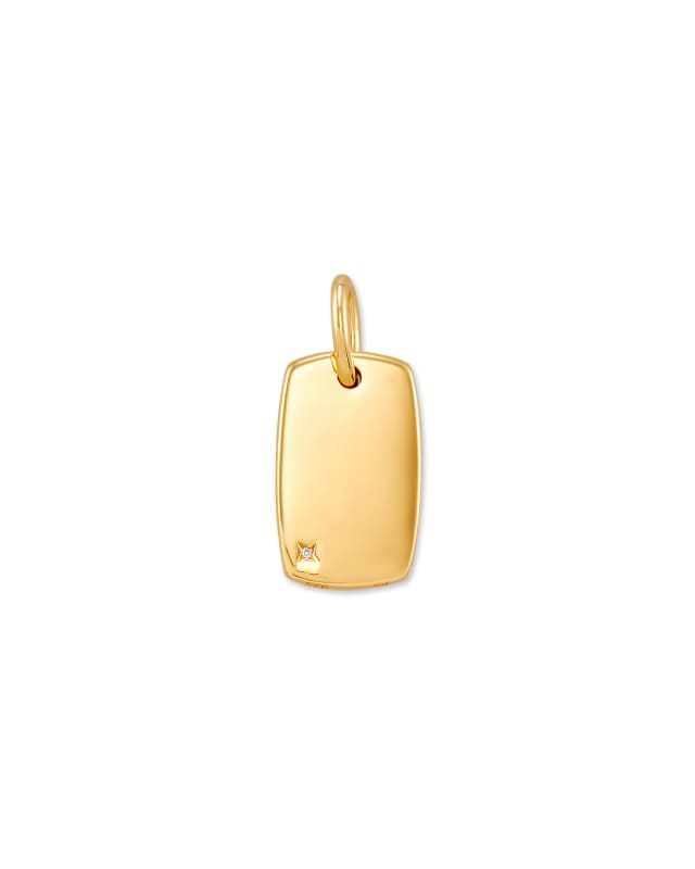 Dog Tag Charm in White Diamond image number 0.0